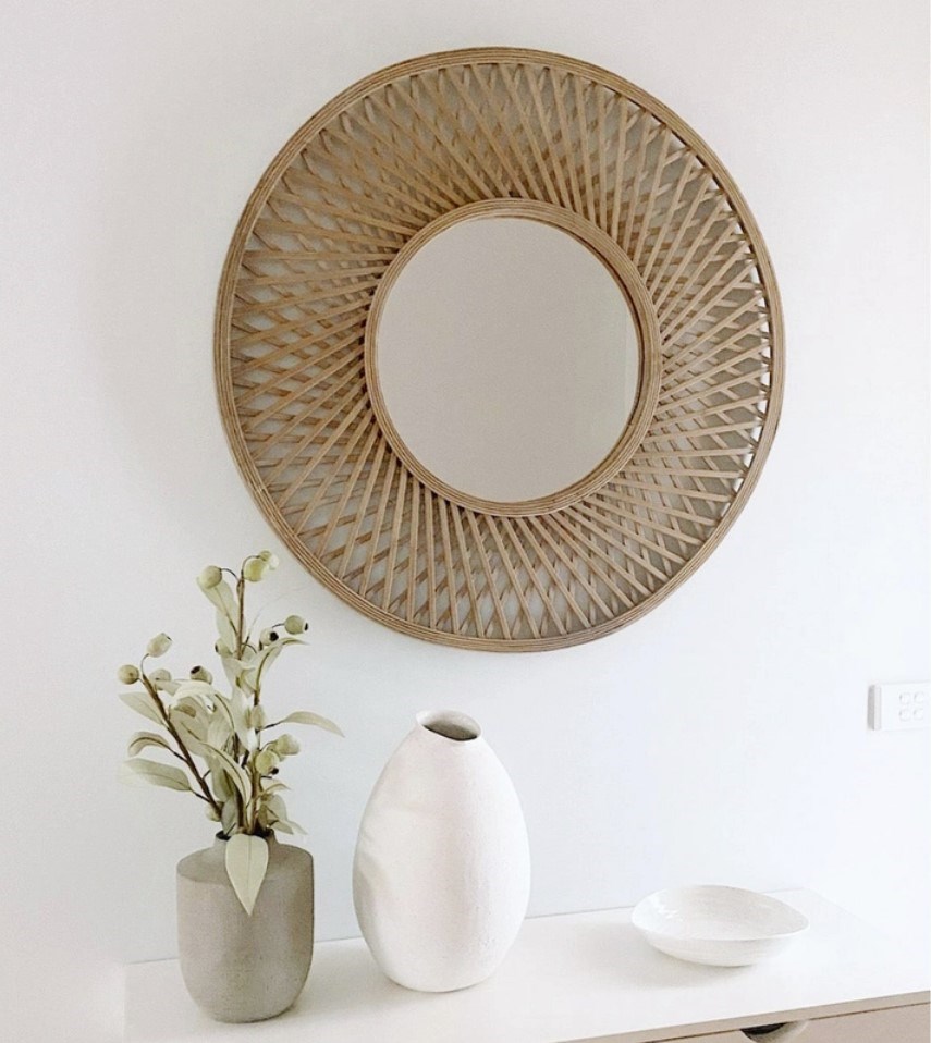 rattan mirror